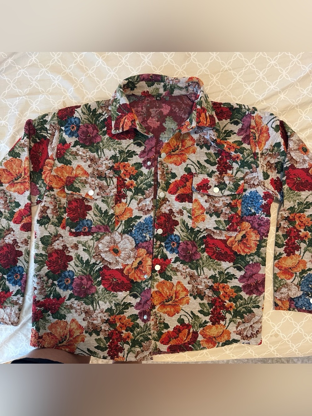 Tapestry style Shirt Jacket in Multicolor